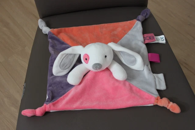 doudou lapin chien OBAIBI OKAIDI cocard plat com neuf