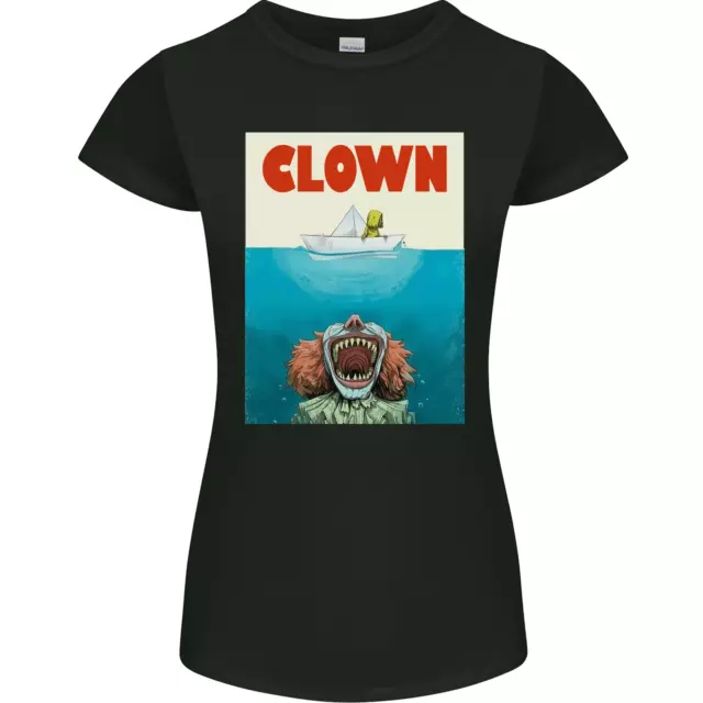 Maglietta Jaws Funny Parody Clown Halloween Horror Donna Petite Cut