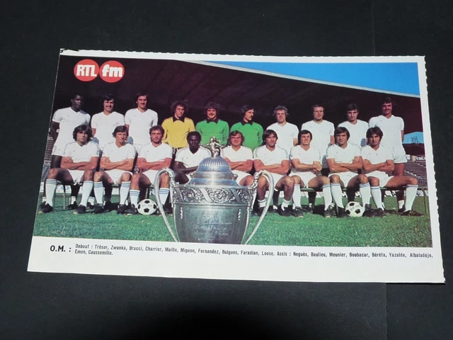 Poster OM Olympique De Marseille 1988/89 - Papin, Cantona, Di Méco - Rookie. Très Bon état.
