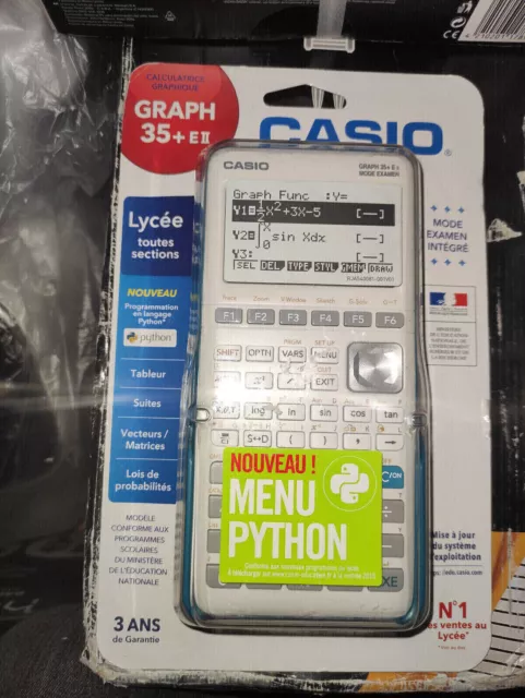 Casio Graph 35+E II  -Calculatrice Graphique / Mode examen / Menu Python --NEUVE