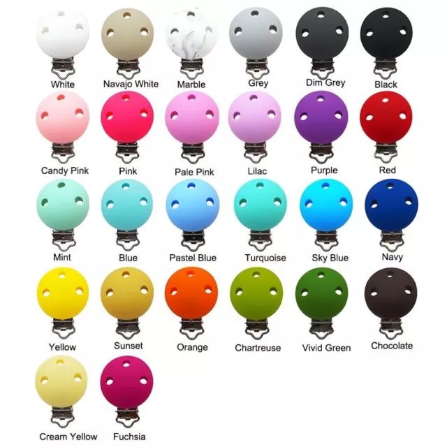 Silicone Pacifier Clip Round Soother Dummy Baby Jewelry Toy Accessories 10Pcs