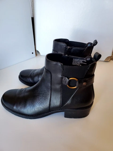 Anne Klein Women's Black Leather Chelsea Boots Size 6.5