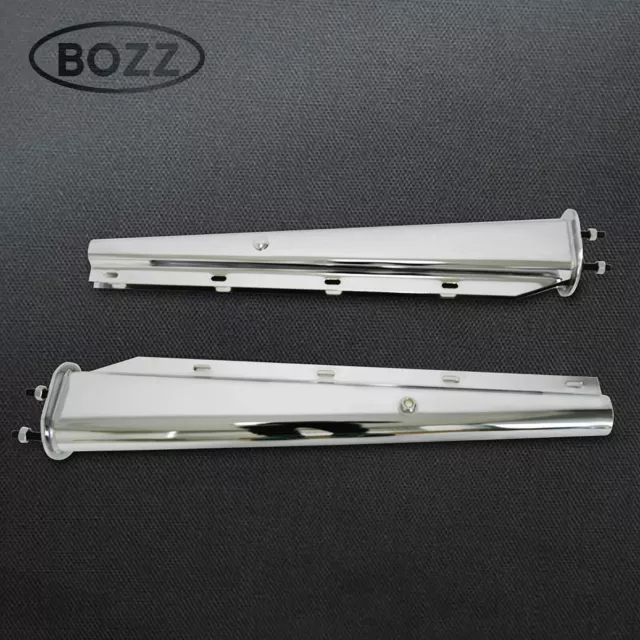 Mud Flap Hangers Chrome Steel Straight 30" 1 Pair 2.5" Semi Truck Spring Loaded