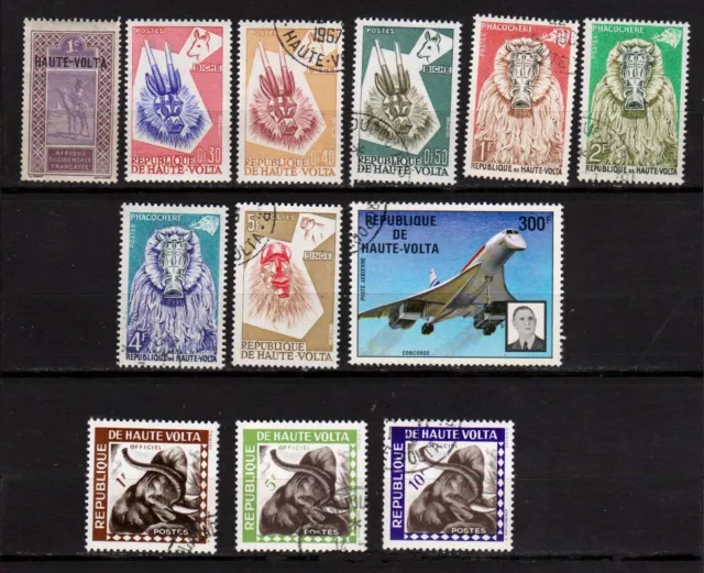 Haute-Volta - Colonie française et république - 1920 / 1974 - 27 timbres oblitér