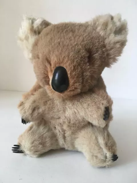 (*X ) Vintage Antique Real Fur Koala Bear 15cm 5.9" Collectible Toy, glass eyes