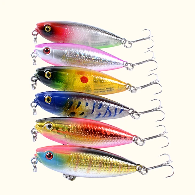 6 Pcs Flottant Appâts Crayon Appâts Artificiels Hélice Swimbait De Pêche Appâts