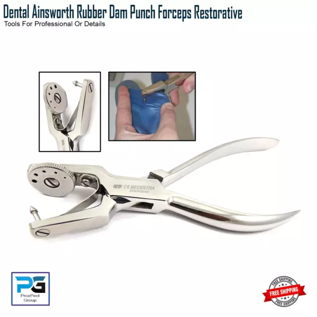 Dental Punch Hole Forceps Ainsworth Plier Endodontics Rubber Dam Instruments Ce