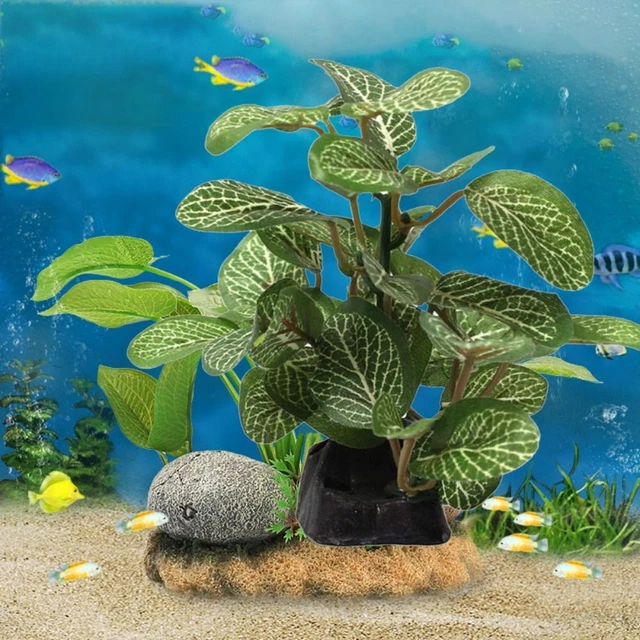 Aquarium Artificial Ficus Tree Realistic Plants Fish Shrimp Tank Decoration