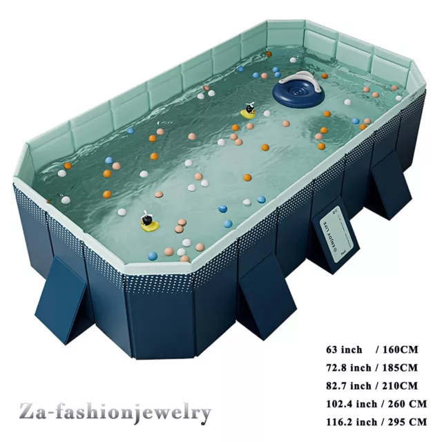 Foldable Large Rectangular Above Ground Outdoor Swimming Pool Adult Kiddie Pool