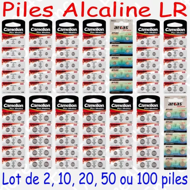 Pile Bouton LR Alcaline : AG 0 1 2 3 4 5 6 7 8 9 10 11 12 13 ( Tarif Dégressif )