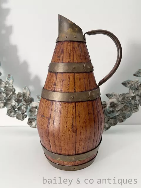 A Vintage French Wooden Wine or Cider Pitcher  - E328