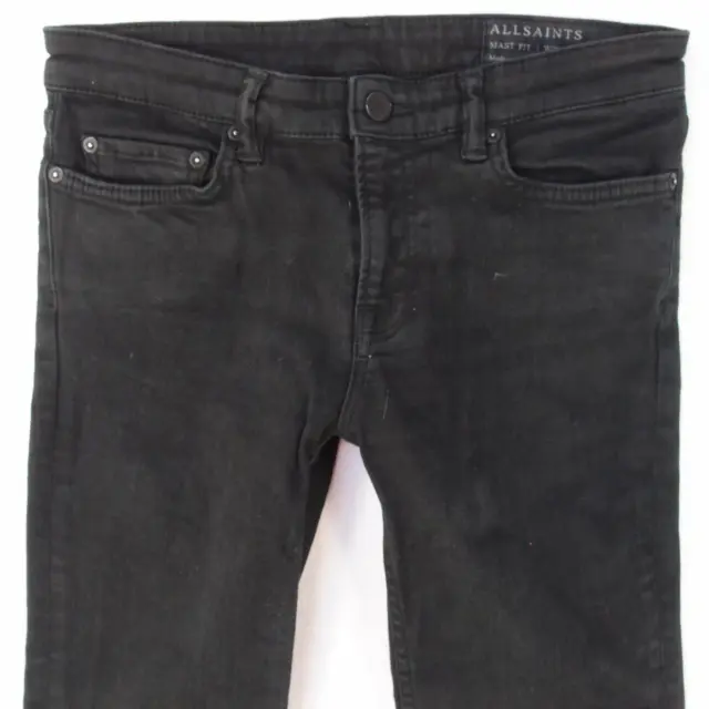 Ladies Womens AllSaints MAST Stretch Skinny Black Jeans W28 L30 UK Size 8