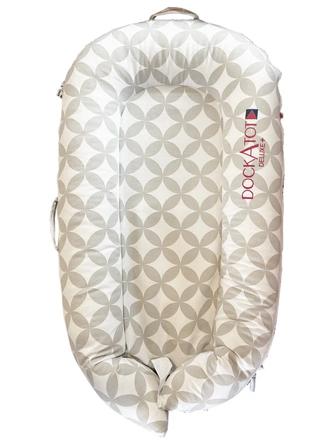 DockATot Deluxe Plus Tan and White Dream Weaver Dock Stage 1 (0-9 Months)