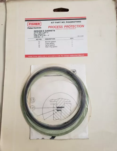 Fisher RGASKETX052 Design E Gaskets Repair Kit - New Surplus