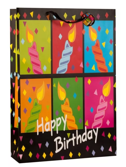 Gigante XXL Borsa Regalo Happy Birthday IN 2er Set Dimensione 50x72x16cm