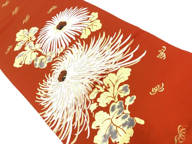 6567372: Japanese Kimono / Antique Nagoya Obi / Woven Kiku