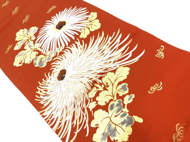 6567372: Japanese Kimono / Antique Nagoya Obi / Woven Kiku