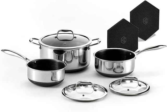Alpha Living Universal Silicone Cookware Pots And Pans Vented Tempered Glass-Graduated Lid With Easy Grip Fits 9.5", 10" 11" (Small