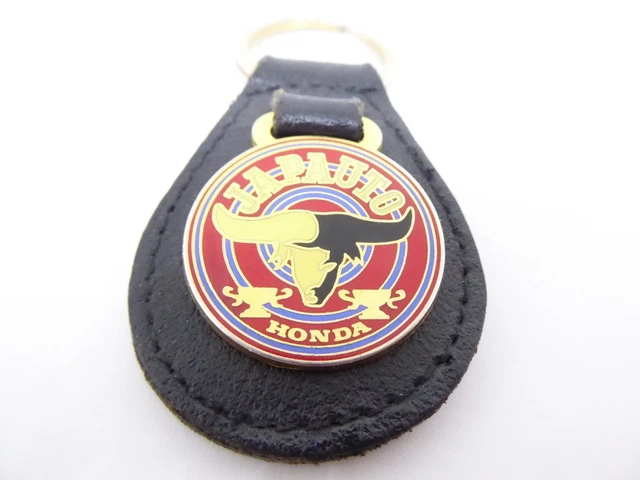 Porte-clés Voiture Honda Hawk, Cuir PU Et Métal, Lanière Noire/grise