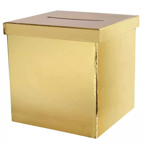 Briefbox / Geschenkbox - Gästebuch Hochzeit Metallic GOLD 20 x 20 x 20 cm