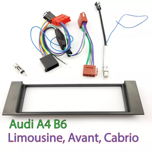 für AUDI A4 Radiorahmen Radioblende Blende Adapter Antenne Phantomspeisung Set