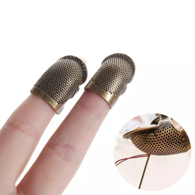 Handworking Vintage Gold Metal Antique Ring Finger Protector Needle Thimble