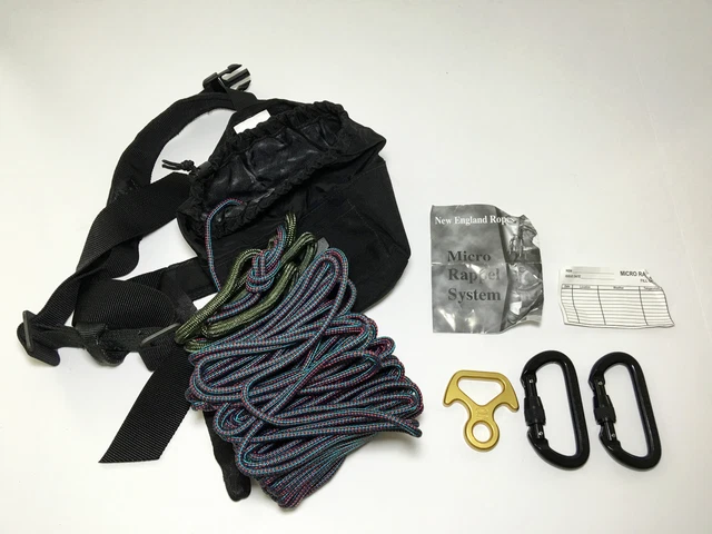 NEW ENGLAND ROPES Micro Rappel System 82' Long!!! Never Used