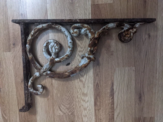 Antique Cast Iron Shelf Bracket 15.5" x 11"