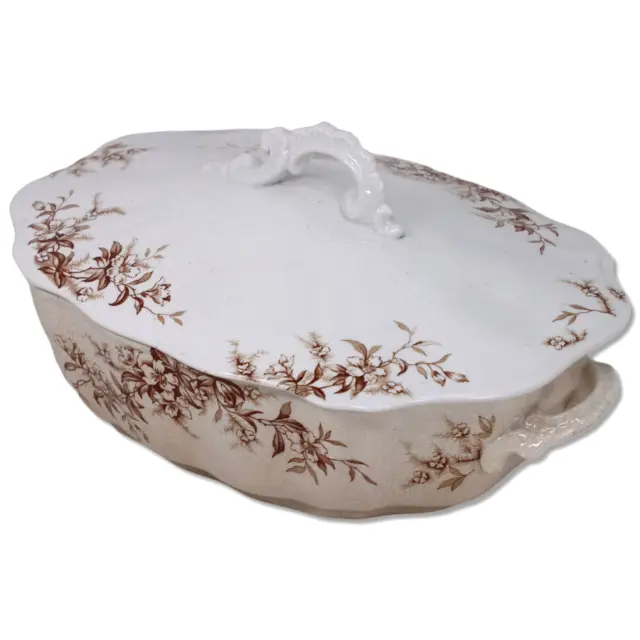 J.R.W. & Sons Woodland Pattern Covered Casserole Dish Semi-Porcelain England