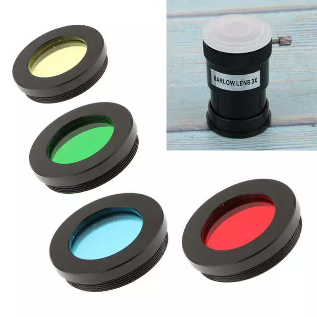 1.25" Telescope Eyepiece Filter Set & Barlow Lens 3X for Astronomy Universal