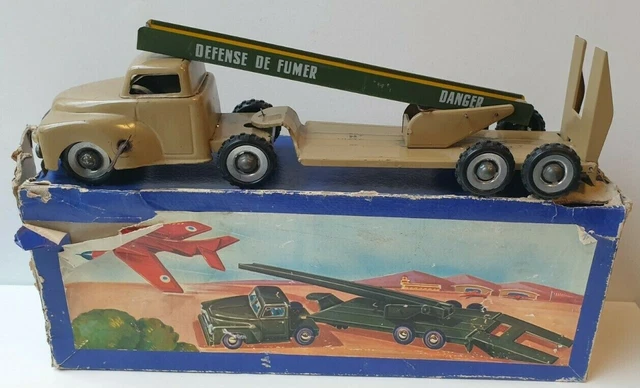 Camion Militaire Lance FJ France - Jouet Ancien En Tôle - Boîte D'origine - Joustra