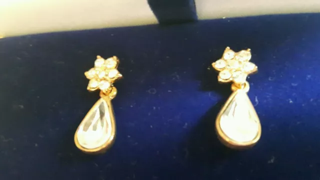 NEUF ! Collier de mariée cristal diamant collier boucles d'oreilles mariage bijoux ensemble 3