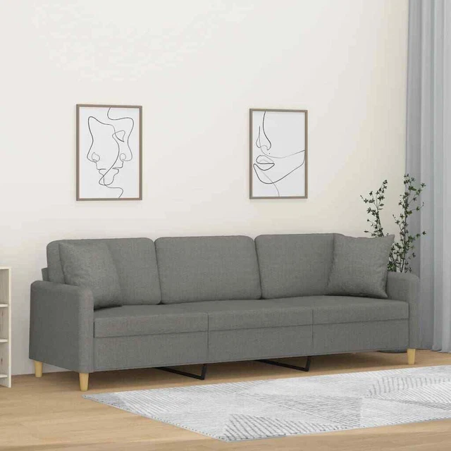 Sectional Sofa Couch with Pillows and Cushions for Living Room Fabric vidaXL