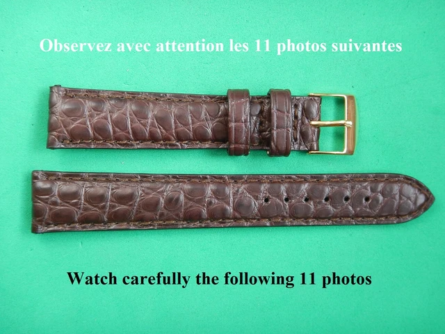 Bracelet De Montre CHOPARD 21 Mm En Cuir Alligator Noir - Neuf Sans étiquettes - Pour Montre Chopard