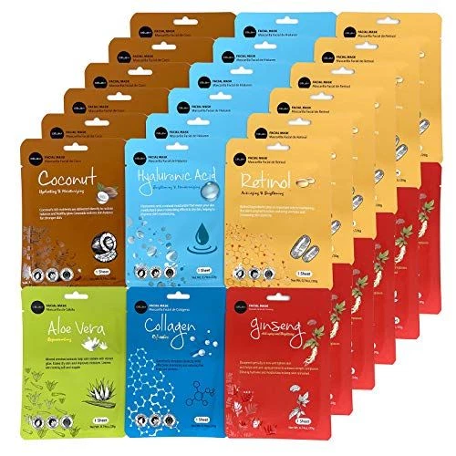Celavi Essence Facial Face Mask Paper Sheet Korea 12 Count (Pack of 3), D SET