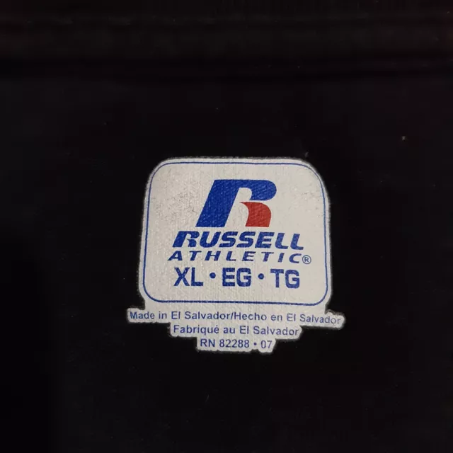 Russell Athletic Shirt Mens Navy Black Chest Pocket Crew Neck Size XL 3