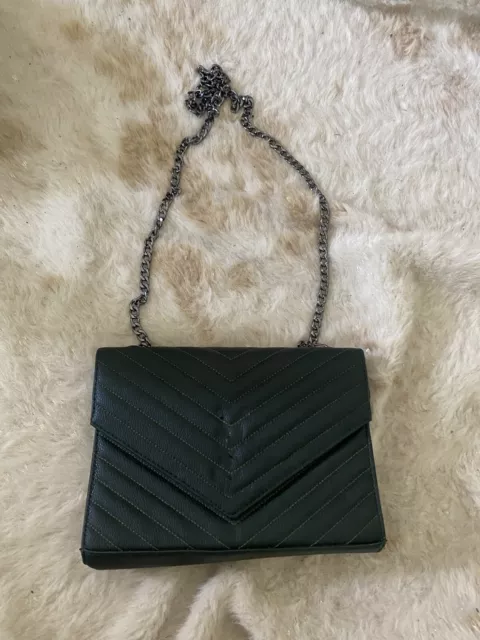 Dark Green Yves Saint Laurent Vintage Bag With Chain Strap