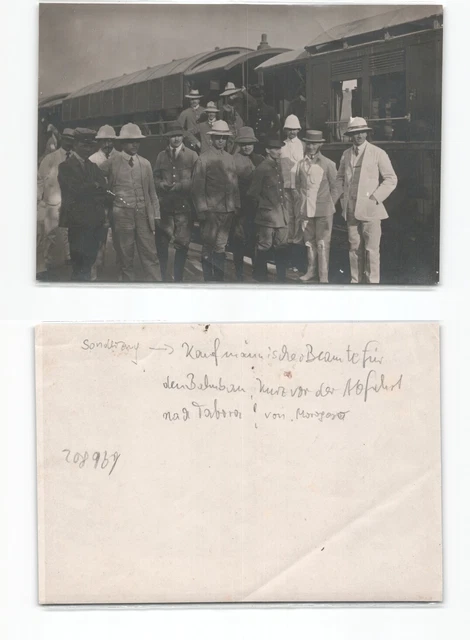 (b96802)   Deutschostafrika Foto (15x11 cm) Bahnhof Morogoro Sonderzug mit