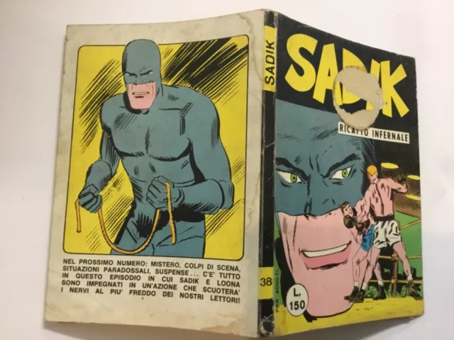 SADIK serie diamante 38 RICATTO INFERNALE  (fumetto nero tipo Diabolik)