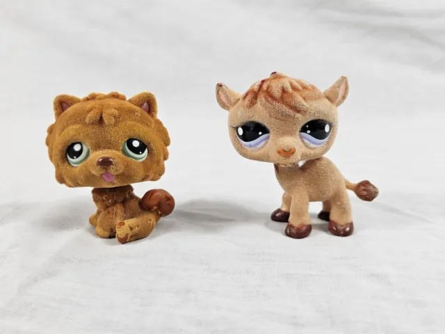 2x Rare Hasbro Fury LPS Littlest Pet Shop Figures Lion Camel