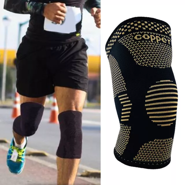 Knee Support Compression Sleeve Brace Patella Arthritis Pain Relief Gym uk