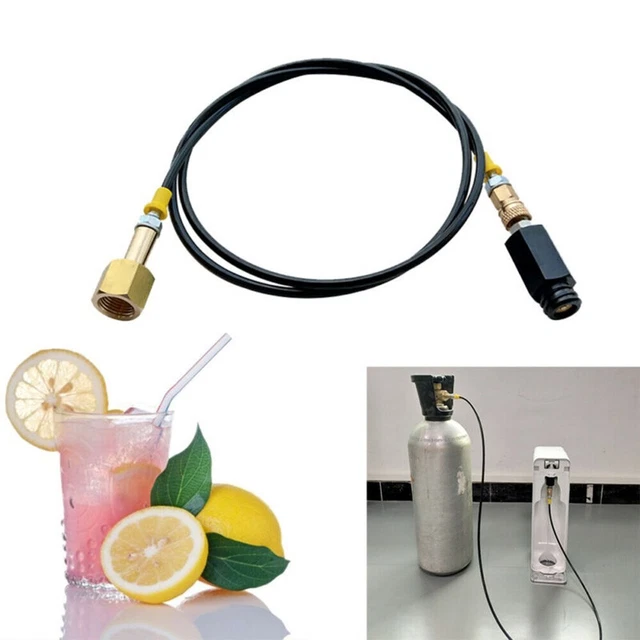 Cafopgrill Tubo Esterno Per Soda Club Con Adattatore CGA320 - Lunghezza 1,5 M, Filettatura TR21-4/G1/2, Acciaio Inox