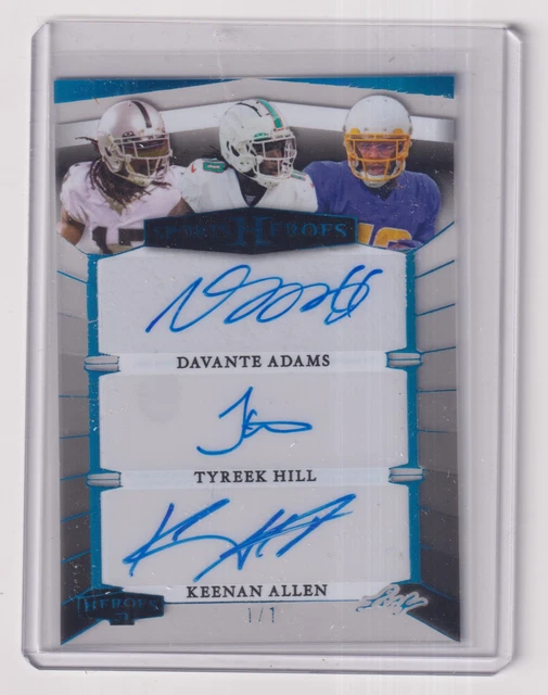 DAVANTE ADAMS /TYREEK Hill /Allen 2024 Leaf Sports Heroes 2 Auto