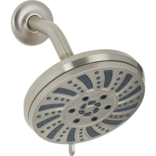 Cabezal de ducha fijo Home Impressions 6 spray 1,8 GPM, níquel cepillado 725211BNP hogar