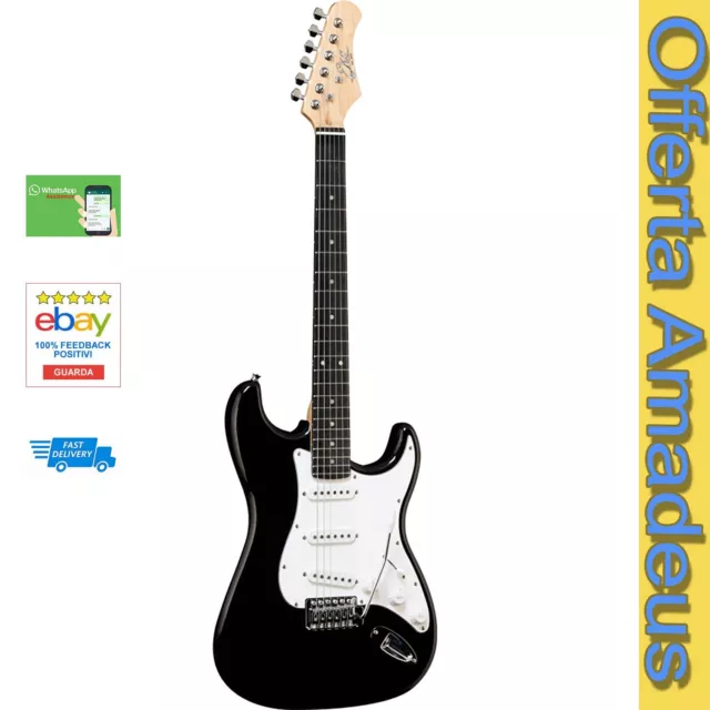 Chitarra Elettrica Eko S-300 Black Nera tipo FENDER Stratocaster