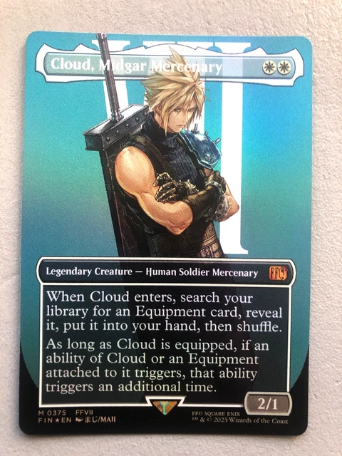 FINAL FANTASY FFVII Mtg Magic Cloud Midgar Mercenary Binder Shirt 31x22cm  $20.62 - PicClick CA