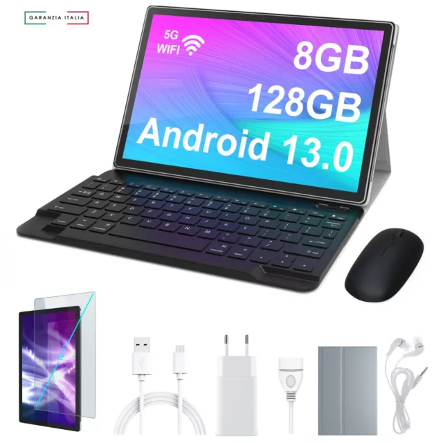 10,1 Zoll Tablet PC 8GB RAM 128GB ROM Tab Android 13 WiFi 5G LTE Tablet Keyboard