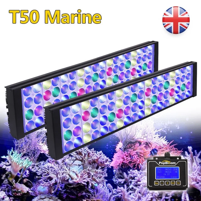 DSUNY 48 4FT Dimmable LED Aquarium Lighting Marine Reef Coral Fish Tank Lights 249.00 PicClick UK