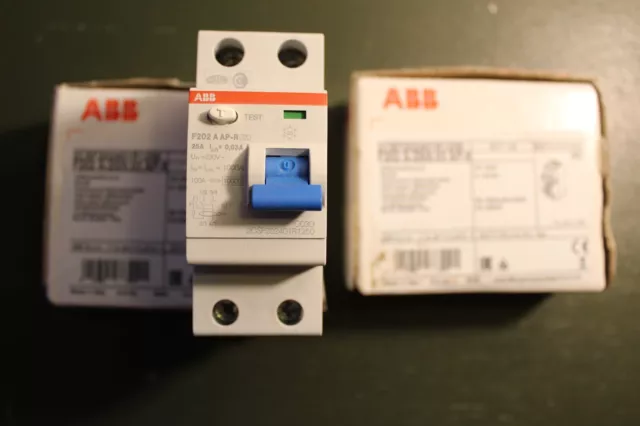 F202 A Ap-R 25A 30MA Interrupteur Différentiel Pur 2P - ABB F202AAPR25/003