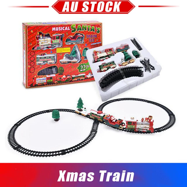 Miniature christmas shop train set
